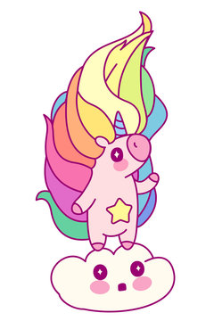 
vector rainbow unicorn sticker. 12