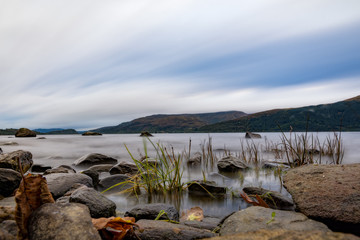 Low perspective over the fresh waters of Loch Lomond