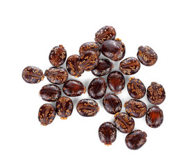 Castor oil seeds (Ricinus Communis) isolated on white background