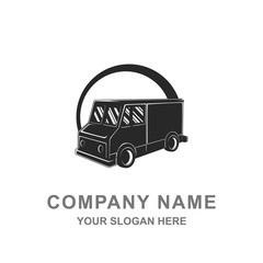 Truck Car Automotive Silhouette Black and White Logo Vector Illustration  - 188192754