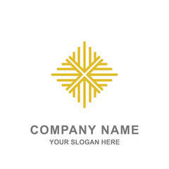 Gold Geometric Hexagon Logo Vector Icon Illustration