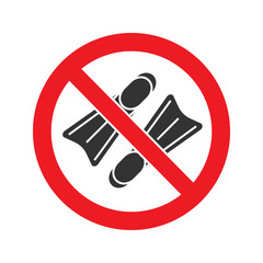 Forbidden sign with flippers glyph icon © IMG visuals icons