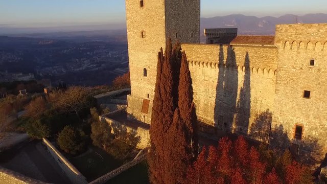 rock of albornoz in umbria italy with a aerial view