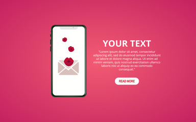 Flyer with text happy valentine's day