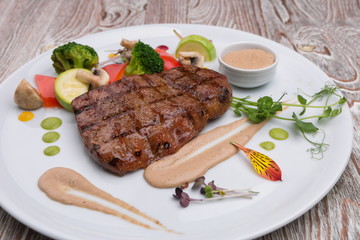 Meat steak on a plate