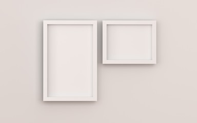 Blank  picture frame templates set on white background
