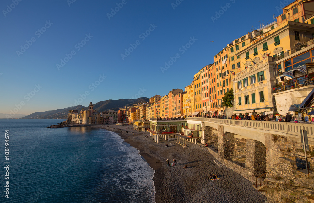 Wall mural camogli, italy, january 13, 2018 - view of city of camogli , genoa (genova) province, liguria, medit