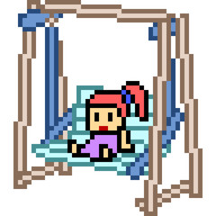 vector pixel art Swing chair