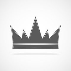 Gray crown icon. Vector illustration.