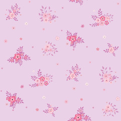 Fashionable pattern in small flowers. Floral seamless background for textiles, fabrics, covers, wallpapers, print, gift wrapping and scrapbooking. Raster copy.