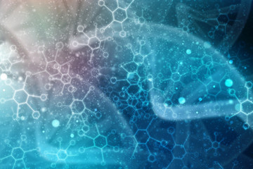 3d render of dna structure, abstract background