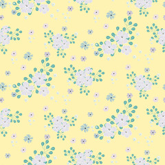 Fashionable pattern in small flowers. Floral seamless background for textiles, fabrics, covers, wallpapers, print, gift wrapping and scrapbooking. Raster copy.
