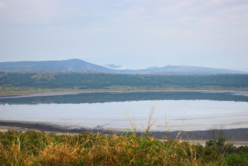 Lake in african savanna, Queen Elizabeth N.P., Uganda