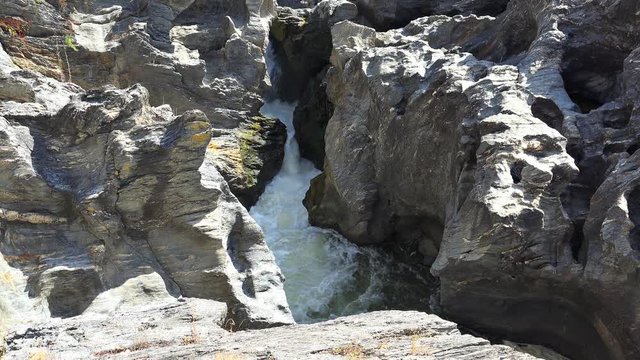 Pulo do Lobo or wolf's leap waterfall and cascade on river Guadiana, Alentejo, Portugal