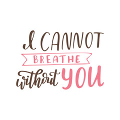 Hand drawn poster with love elements. Brush calligraphy. Happe Valentines Day. Vector illustration