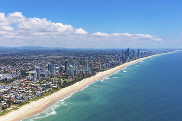 Sunny aerial view of the Gold Coast, Queensland