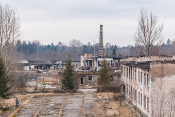 Fototapeta na wymiar wiev on the abandoned soviet city