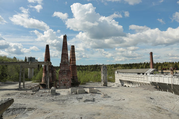 Old abandoned marble factory in Ruskeala, Russia