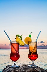 Glasses of the soft drink