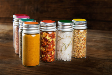Spices Set in Mini Bottles