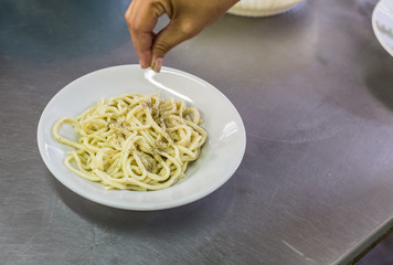 Handmade Pasta Pici cacio e pepe Tuscany