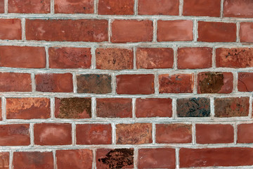 Wall of baked terracotta bricks