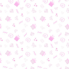 cute pink seamless pattern. Gifts for a Princess baby shower. Blank for ads