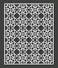 Decorative panel with repeating ornament for laser cutting. Vector geometric pattern.