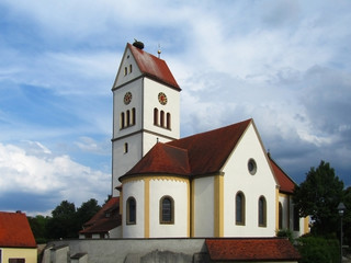 Fototapeta na wymiar Kirche von Wilburgstetten, Mittelfranken, Bayern, Deutschland