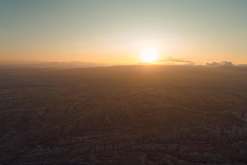 Fototapeta na wymiar sunrise over the mountain, taken from the height