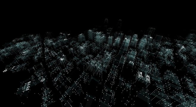 Cityscape futuristic 3d city neon light
