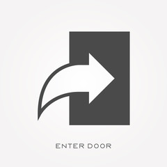 Silhouette icon enter door