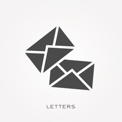 Silhouette icon letters