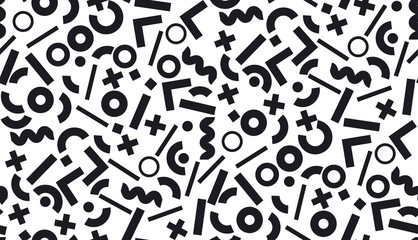 stylish Memphis inspired geometric seamless pattern. elegant repeatable motif for fabric, wrapping paper, background, web and print.