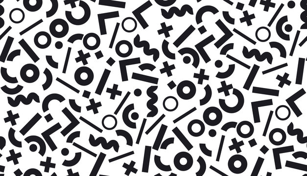 stylish Memphis inspired geometric seamless pattern. elegant repeatable motif for fabric, wrapping paper, background, web and print.