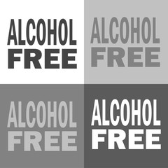 Alcohol free. Vector icon alcohol on white-grey-black color.