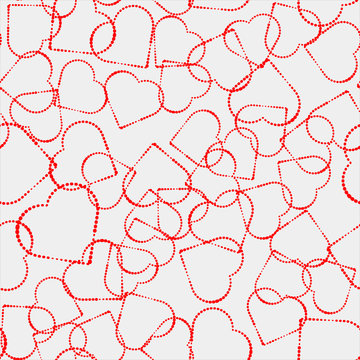 Valentines Day illustration pink pattern. Seamless wallpaer heart vector on pink and grey shadow.