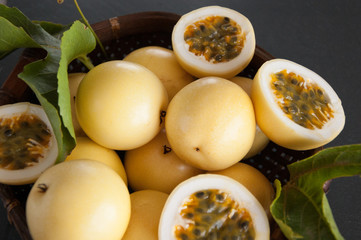 Tropical fruit passion fruit (Maracuja)