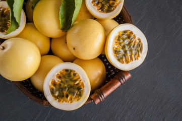 Tropical fruit passion fruit (Maracuja)