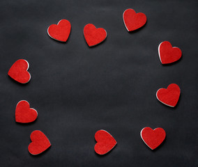 St. Valentine day background. Flat lay