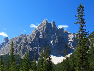 Oberbachernspitze (2675 m) in den zentralen Sextener Dolomiten, Südtirol, Italien