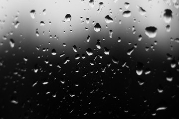 raindrops on the window glass