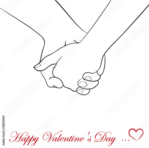 Young Couple Is Holding Hands On Valentines Day Stockfotos Und