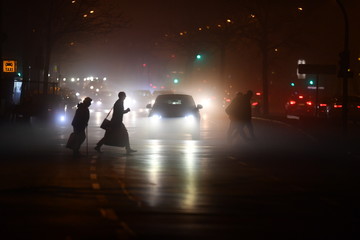 People are crossing a road in Berlin