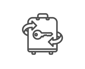 Luggage room line icon. Baggage Locker sign. Travel service symbol. Quality design element. Editable stroke. Vector