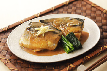 さばの味噌煮　Mackerel simmered in miso