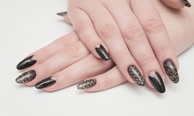 nail, black, art, polish, beautiful, beauty, bright,