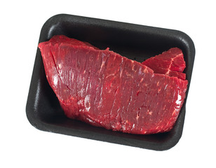 raw beef isolated on white