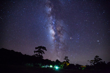 Starry night sky and milky way galaxy with stars and space dust in the universe
