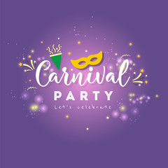 Carnival Concept Banner with mask, stars